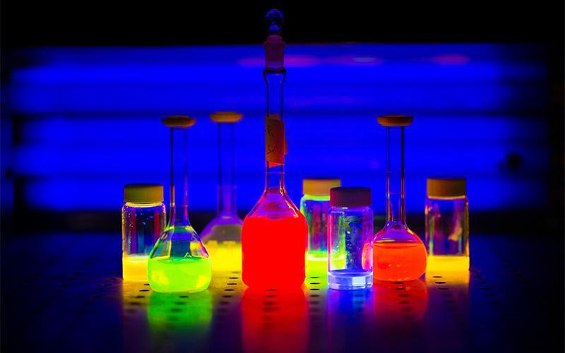A collection of fluorescent liquids